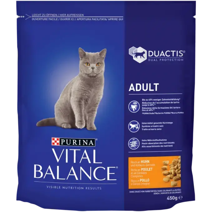 PURINA VITAL BALANCE croquettes adulte poulet 450g Purina